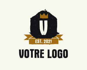 Regal - Rustic Royal Crown Letter logo design