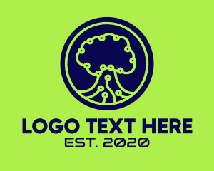 Ecology - Green Tech Tree logo design