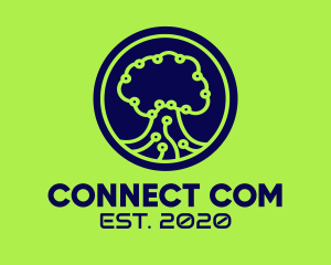 Telecommunication - Green Tech Tree logo design