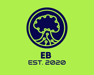 Green Tech Tree  logo design