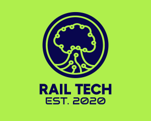 Green Tech Tree  logo design