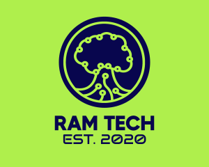 Green Tech Tree  logo design