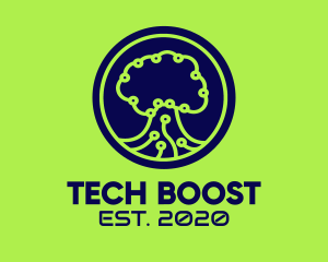 Green Tech Tree  logo design