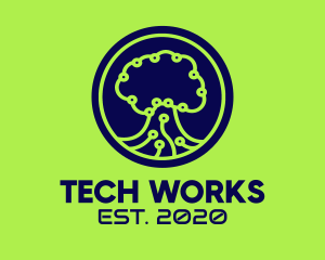 Green Tech Tree  logo design