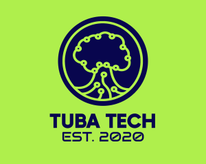 Green Tech Tree  logo design