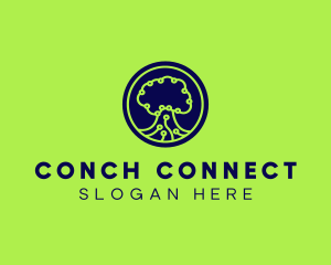 Green Tech Tree  logo design