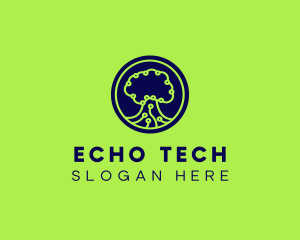 Green Tech Tree  logo design