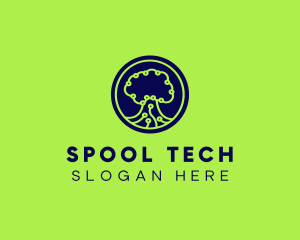 Green Tech Tree  logo design