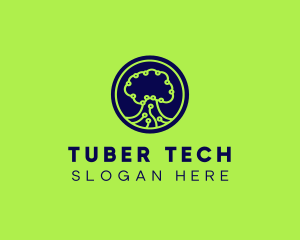 Green Tech Tree  logo design