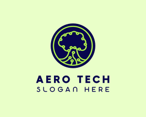 Green Tech Tree  logo design