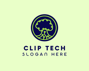 Green Tech Tree  logo design