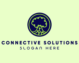 Green Tech Tree  logo design