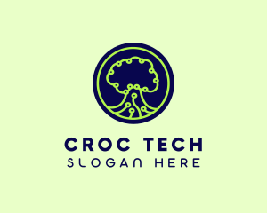 Green Tech Tree  logo design