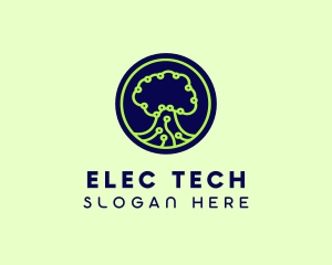 Green Tech Tree  logo design