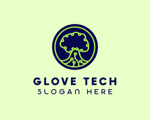 Green Tech Tree  logo design