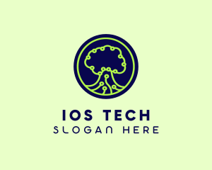 Green Tech Tree  logo design