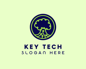 Green Tech Tree  logo design