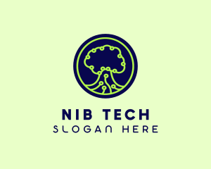 Green Tech Tree  logo design