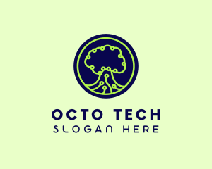 Green Tech Tree  logo design