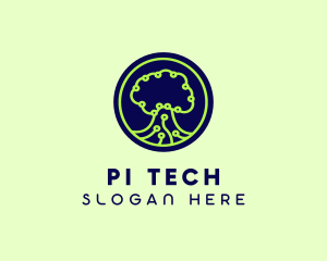 Green Tech Tree  logo design