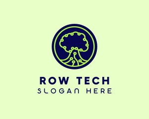 Green Tech Tree  logo design