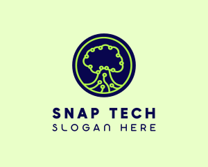 Green Tech Tree  logo design