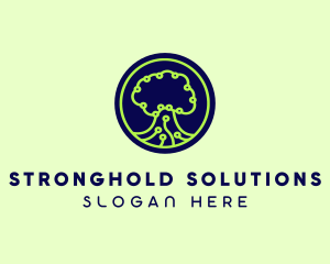 Green Tech Tree  logo design