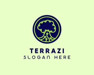 Green Tech Tree  logo design