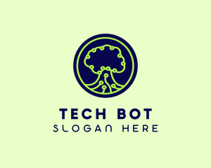 Green Tech Tree  logo design