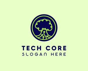 Green Tech Tree  logo design