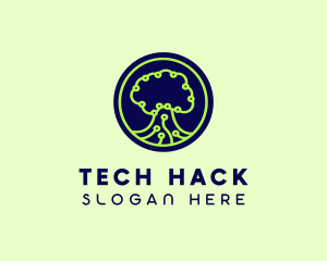 Green Tech Tree  logo design