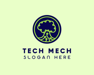 Green Tech Tree  logo design