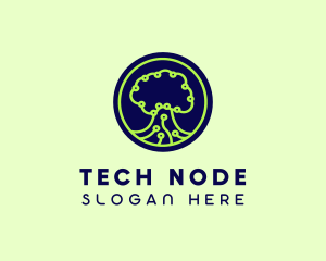 Green Tech Tree  logo design