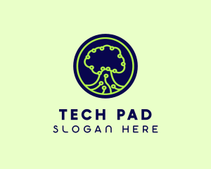 Green Tech Tree  logo design