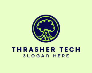 Green Tech Tree  logo design