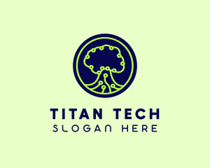 Green Tech Tree  logo design