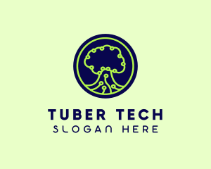 Green Tech Tree  logo design