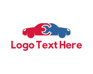 Blue And Red - Wrench Car Mechanic logo design