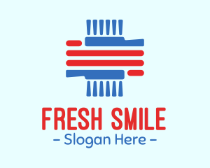 Toothpaste - Dental Toothbrush Cross logo design