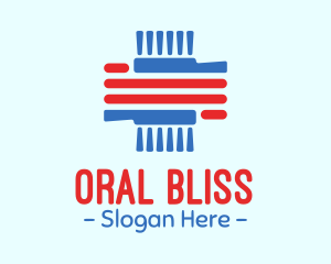 Oral - Dental Toothbrush Cross logo design