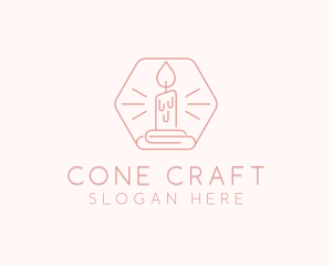 Hexagonal Candle Decor  logo design