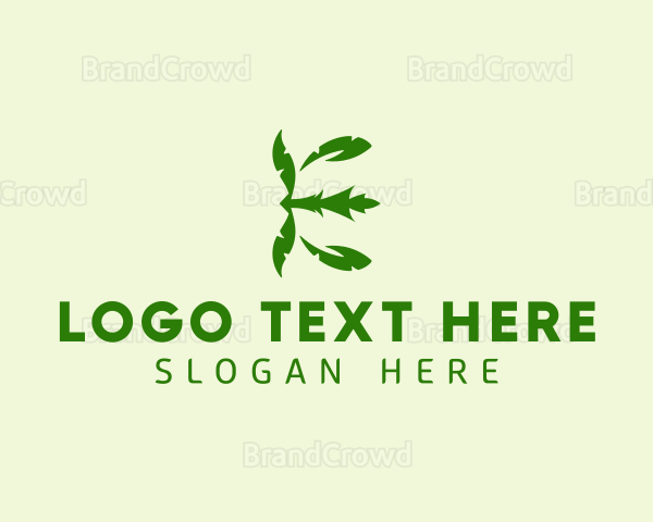 Palm Tree Letter E Logo