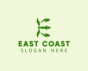 Palm Tree Letter E logo design