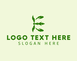 Swim - Palm Tree Letter E logo design