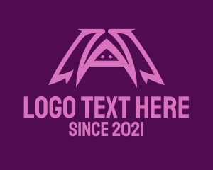 Bat - Purple Bat Mascot logo design