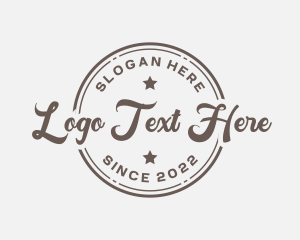 Brown - Hippie Script Business logo design