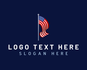 National - USA Patriotic Flag logo design
