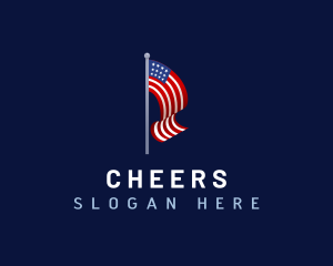 United States - USA Patriotic Flag logo design