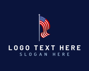 South American - USA Patriotic Flag logo design