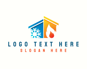 Snowflake - Fire Snow House logo design